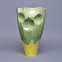 现代简约波比-黄绿花瓶01-L家居装饰陶瓷摆件BB-HLHP01-H