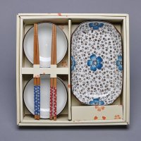 田园碎花5件套陶瓷餐具套装礼盒创意婚庆乔迁礼品碗盘筷RP-CGJ14018