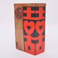 新中式家居装饰品摆件漆器漆艺摆件 大双喜鱼花瓶26001